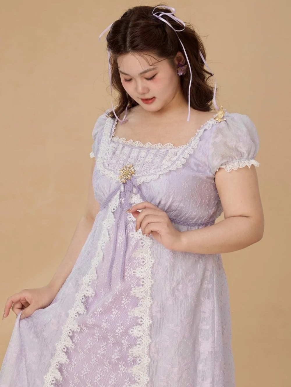 LaceMade Monet's Irises Regency Dress (0XL/US 10) - Picture 5 of 7